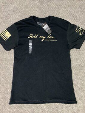 Grunt Style Shirt Mens Large Hold My Beer T Shirt Black Cotton NEW NWT